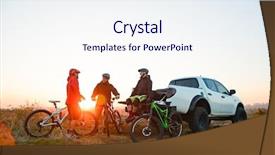  Presentation with road bike - Colorful PPT layouts enhanced with resting near the pickup off backdrop and a sky blue colored foreground