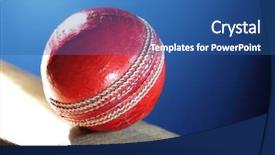  Presentation with cricket - PPT theme with resting on a cricket bat background and a ocean colored foreground