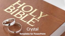  Presentation with wedding rings - Theme featuring resting on a holy bible background and a  colored foreground