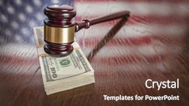  Presentation with american government - Slide set with resting on stack of money background and a tawny brown colored foreground