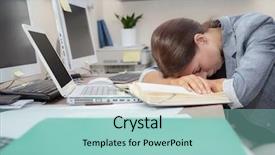  Presentation with resting place - Presentation theme enhanced with resting on the work place background and a light blue colored foreground