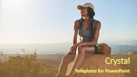  Presentation with mountain top - Cool new presentation design with resting on top of mountain backdrop and a tawny brown colored foreground