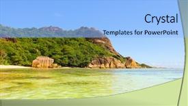  Presentation with nature sun leaves - Colorful PPT theme enhanced with resting palm tree - natural wonder under the sun backdrop and a  colored foreground