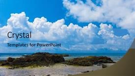  Presentation with retreat - Presentation theme consisting of resting palm tree - scene under the sun vacation background and a  colored foreground