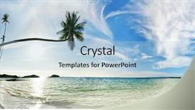  Presentation with tropical beach party - PPT layouts having resting palm tree - stitched panorama of exotic tropical background and a light blue colored foreground