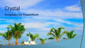  Presentation with luxury resort - Slide set featuring resting palm tree - swimming pool in luxury resort background and a light blue colored foreground