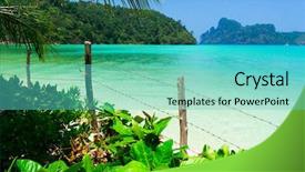  Presentation with retreat - Colorful PPT layouts enhanced with resting palm tree - vacation retreat scene backdrop and a  colored foreground