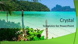  Presentation with retreat - Presentation theme with resting palm tree - vacation retreat scene background and a  colored foreground