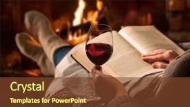  Presentation with wine book - Amazing presentation theme having resting with glass of red backdrop and a tawny brown colored foreground