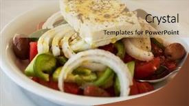  Presentation with vegetable microbiology - Audience pleasing PPT theme consisting of restorante - vegetable salad with cheese backdrop and a  colored foreground