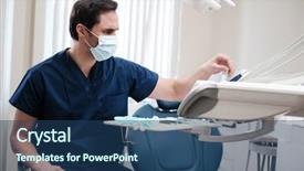  Presentation with private practice - PPT layouts consisting of restorative dentistry - man dentist working in private background and a  colored foreground