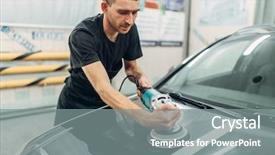  Presentation with paint - Audience pleasing presentation consisting of restore the paint of car backdrop and a gray colored foreground