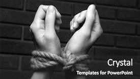  Presentation with grey - Audience pleasing slide deck consisting of tied hands in shades of grey backdrop and a dark gray colored foreground