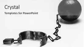  Presentation with chain - Amazing slide deck having restraint - ball and chain b w backdrop and a white colored foreground