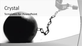  Presentation with chain - PPT theme having restraint - ball and chain background and a white colored foreground