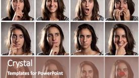  Presentation with diversity different professionals - Slide deck featuring restraint - collection of young woman portraits background and a violet colored foreground