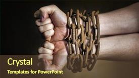  Presentation with restraint - PPT layouts having restraint - hands of a man background and a tawny brown colored foreground