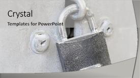  Presentation with simple door lock system - Amazing PPT layouts having restraint - image of a lock backdrop and a light gray colored foreground