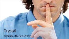  Presentation with finger - Theme with restraint - image of gesture male finger background and a  colored foreground