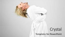  Presentation with restraint - Cool new PPT layouts with restraint - mentally ill man in strait-jacket backdrop and a light gray colored foreground