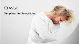  Presentation with restraint - Amazing slide deck having restraint - mentally ill man in strait-jacket backdrop and a white colored foreground