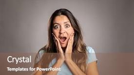  Presentation with gray - Slide set having restraint - portrait of woman surprised background and a tawny brown colored foreground
