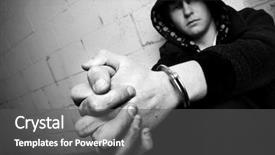  Presentation with restraint - Slide deck consisting of restraint - teen in handcuffs young teen background and a dark gray colored foreground