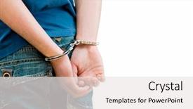  Presentation with restraint - Slide deck with restraint - young man in handcuffs rear background and a white colored foreground