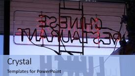  Presentation with chinese restaurant - Amazing presentation having restraunt - chinese restaurant neon sign backdrop and a light blue colored foreground