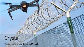  Presentation with drone technology - PPT layouts consisting of restricted area modern technology background and a light blue colored foreground