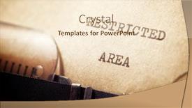  Presentation with area - Slide deck having restricted-area-phrase-written background and a cream colored foreground
