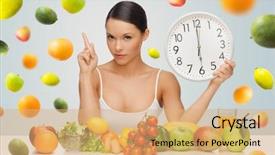  Presentation with people falling - PPT theme with restricted - people eating and diet concept background and a coral colored foreground