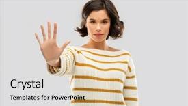  Presentation with people - Amazing slide set having restriction prohibition and people concept backdrop and a lemonade colored foreground