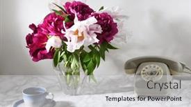  Presentation with telephone - Slide deck featuring restro-styled-still-life background and a light gray colored foreground