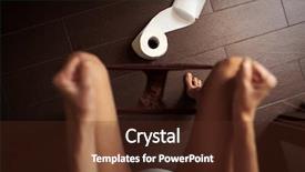  Presentation with toilet - Presentation design enhanced with restroom focus on toilet paper background and a tawny brown colored foreground