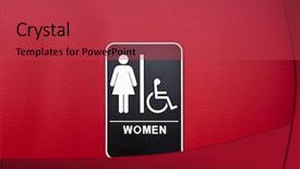  Presentation with health safety security environment - Presentation theme with restroom toilet sign on wall background and a red colored foreground