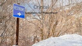  Presentation with rest - PPT theme having restrooms-sign-in-one background and a coral colored foreground