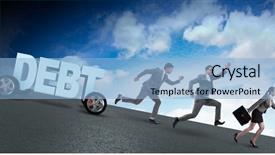  Presentation with borrowing - Beautiful PPT theme featuring restructuring - business concept of debt backdrop and a light blue colored foreground