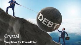  Presentation with borrowing - Beautiful PPT theme featuring restructuring - business concept of debt backdrop and a dark gray colored foreground