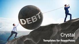  Presentation with borrowing - Slides enhanced with restructuring - business concept of debt background and a dark gray colored foreground