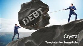 Presentation with borrowing - Cool new presentation with restructuring - business concept of debt backdrop and a dark gray colored foreground