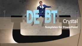  Presentation with borrowing - Beautiful presentation theme featuring restructuring - business concept of debt backdrop and a coral colored foreground