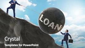  Presentation with borrowing - Amazing PPT layouts having restructuring - business concept of debt backdrop and a dark gray colored foreground