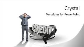  Presentation with loan - Slide set enhanced with restructuring - businessman falling into the trap background and a white colored foreground