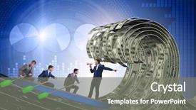  Presentation with leading through motivation - Audience pleasing presentation theme consisting of restructuring - businessman leading his team backdrop and a gray colored foreground