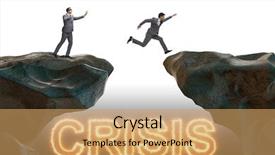  Presentation with crisis - Presentation theme having restructuring - crisis concept with businessman background and a coral colored foreground