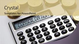  Presentation with stacks of rupee coins - PPT theme enhanced with restructuring - few stacks of coins background and a yellow colored foreground