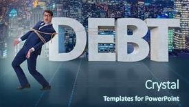  Presentation with audit business compliance concept - Cool new PPT theme with restructuring - man in debt business concept backdrop and a ocean colored foreground