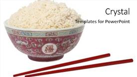  Presentation with chopsticks - Presentation design featuring resturant - bowl of rice and red background and a  colored foreground