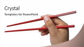  Presentation with red and white industry - Amazing presentation theme having resturant - hand with red chopsticks backdrop and a white colored foreground